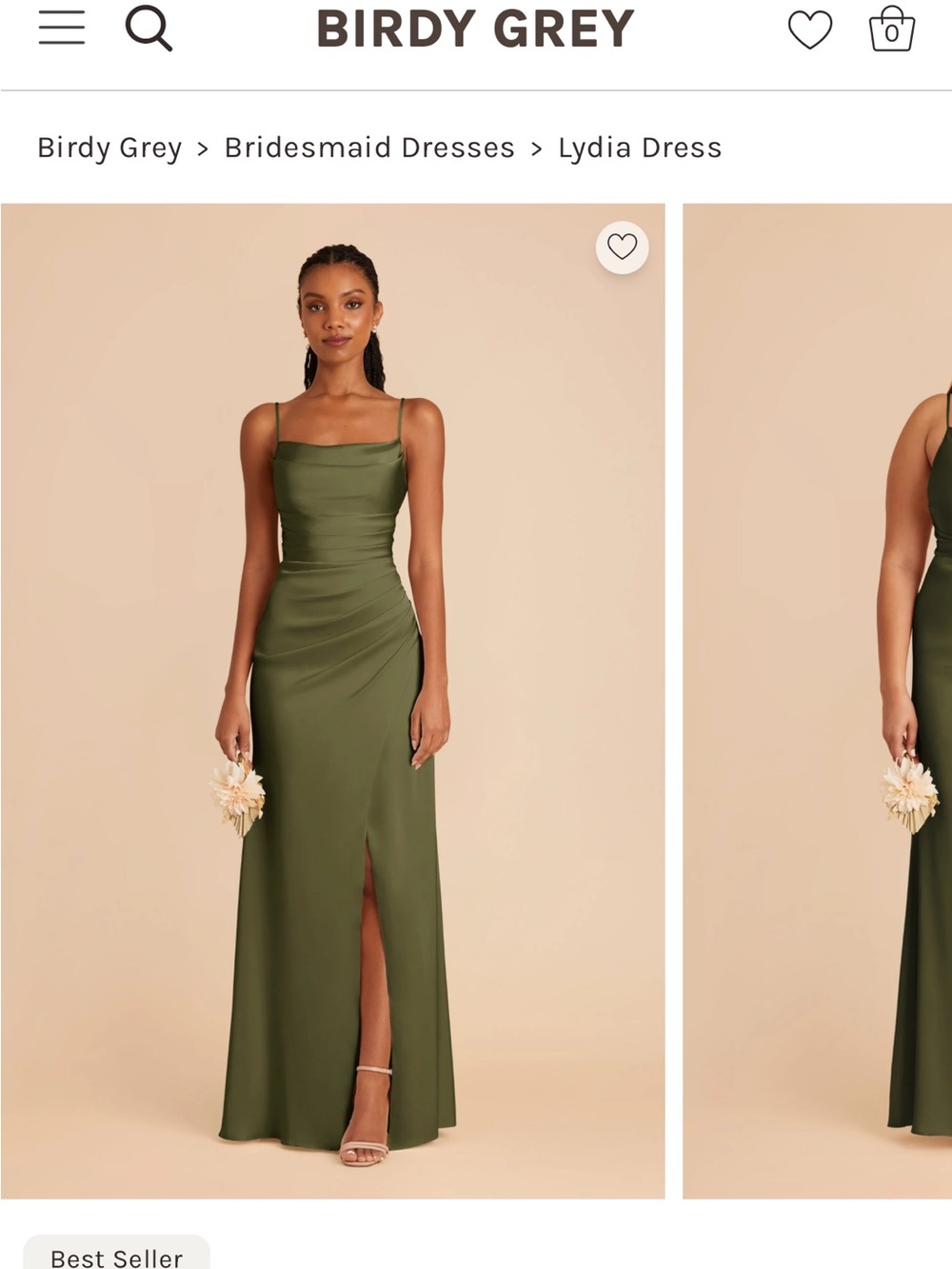 Birdy Grey Olive Green Lydia Maxi Dress with Slit